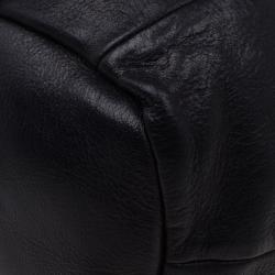 Pre Owned Prada Black Leather Cervo Shine Shoulder Bag