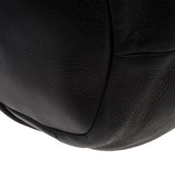 Pre Owned Prada Black Leather Cervo Shine Shoulder Bag