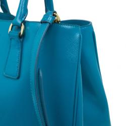 Pre Owned Prada Turquoise Patent Shopping Tote