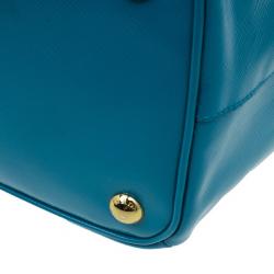 Pre Owned Prada Turquoise Patent Shopping Tote