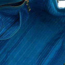 Pre Owned Prada Turquoise Patent Shopping Tote