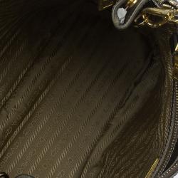 Pre Owned Prada Bronze Saffiano Lux Leather Small Double Zip Tote