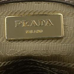 Pre Owned Prada Bronze Saffiano Lux Leather Small Double Zip Tote