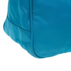 مملوكة مسبقًا حقيبة يد برادا تيسوتو فيتيلو شراشيب جلد أزرق سماوي 