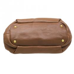 Pre Owned Prada Brown Deerskin Leather Top Handle Bag