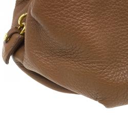 Pre Owned Prada Brown Deerskin Leather Top Handle Bag