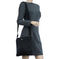 Pre Owned Prada Black Nylon Messenger Bag
