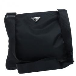 Pre Owned Prada Black Nylon Messenger Bag