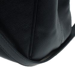 Pre Owned Prada Black Saffiano Lux Leather Small Tote