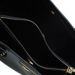 Pre Owned Prada Black Saffiano Lux Leather Small Tote
