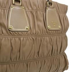 Pre Owned Prada Beige Leather Large Nappa Gaufre Tote