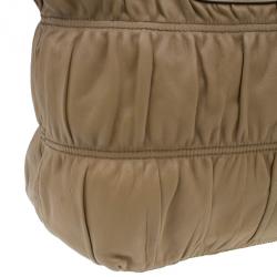 Pre Owned Prada Beige Leather Large Nappa Gaufre Tote