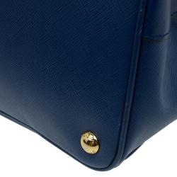 Pre Owned Prada Blue Saffiano Lux Leather Large Tote 