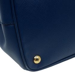 Pre Owned Prada Blue Saffiano Lux Leather Large Tote 