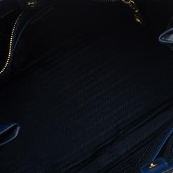 Pre Owned Prada Blue Saffiano Lux Leather Large Tote 