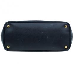 مملوكة مسبقًا Prada Black Saffiano Small Lux Double Zip Tote