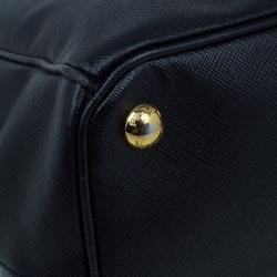 مملوكة مسبقًا Prada Black Saffiano Small Lux Double Zip Tote