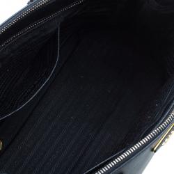 مملوكة مسبقًا Prada Black Saffiano Small Lux Double Zip Tote