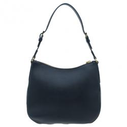 Pre Owned Prada Black Saffiano Cervo Hobo