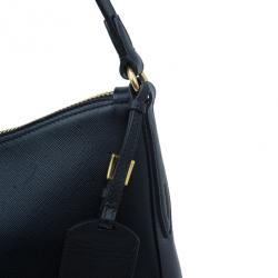 Pre Owned Prada Black Saffiano Cervo Hobo