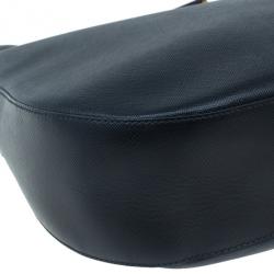 Pre Owned Prada Black Saffiano Cervo Hobo