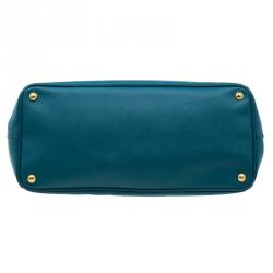 Pre Owned Prada Pine Green Saffiano Lux Leather Large Tote