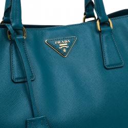 Pre Owned Prada Pine Green Saffiano Lux Leather Large Tote