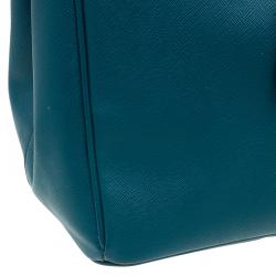 Pre Owned Prada Pine Green Saffiano Lux Leather Large Tote