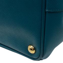 Pre Owned Prada Pine Green Saffiano Lux Leather Large Tote
