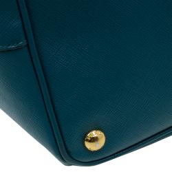 Pre Owned Prada Pine Green Saffiano Lux Leather Large Tote