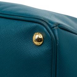 Pre Owned Prada Pine Green Saffiano Lux Leather Large Tote