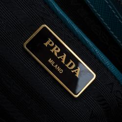 Pre Owned Prada Pine Green Saffiano Lux Leather Large Tote