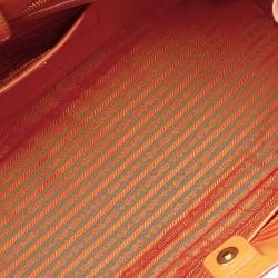 Pre Owned Prada Orange Saffiano Lux Leather Large Tote