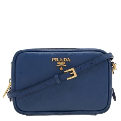 🍀$3500 PRADA Monochrome Small Saffiano Leather Bag Light Blue
