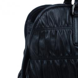 Pre Owned حقيبة يد توت برادا فوكو نابا جاوفر أيدي جلد مزدوجة