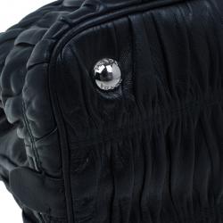 Pre Owned حقيبة يد توت برادا فوكو نابا جاوفر أيدي جلد مزدوجة