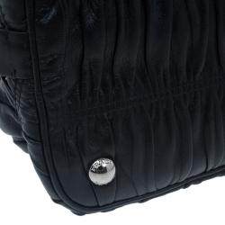 Pre Owned حقيبة يد توت برادا فوكو نابا جاوفر أيدي جلد مزدوجة