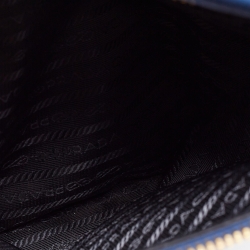 Pre Owned Prada Blue Leather Twin Pocket Tote