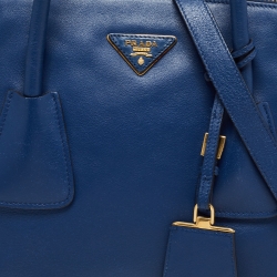 Pre Owned Prada Blue Leather Twin Pocket Tote