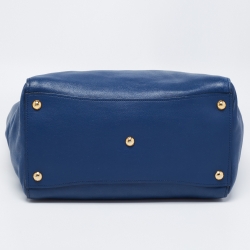 Pre Owned Prada Blue Leather Twin Pocket Tote