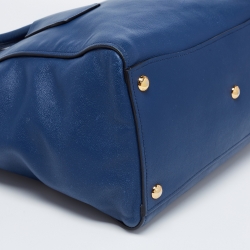 Pre Owned Prada Blue Leather Twin Pocket Tote