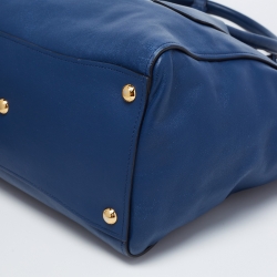 Pre Owned Prada Blue Leather Twin Pocket Tote