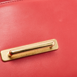 Pre Owned Prada Red/Black Saffiano Lux Leather Cahier Shoulder Bag