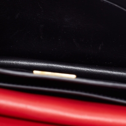 Pre Owned Prada Red/Black Saffiano Lux Leather Cahier Shoulder Bag