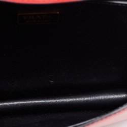 Pre Owned Prada Red/Black Saffiano Lux Leather Cahier Shoulder Bag