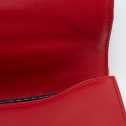 Pre Owned Prada Red/Black Saffiano Lux Leather Cahier Shoulder Bag