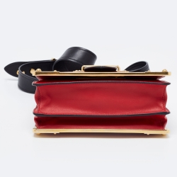 Pre Owned Prada Red/Black Saffiano Lux Leather Cahier Shoulder Bag