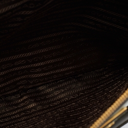 Pre Owned Prada Two Tone Green Saffiano Lux Leather Medium Double Zip Tote