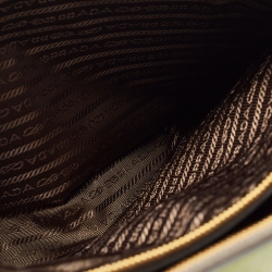 Pre Owned Prada Two Tone Green Saffiano Lux Leather Medium Double Zip Tote