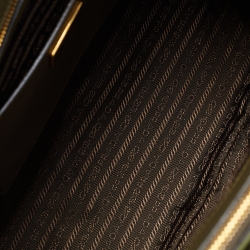 Pre Owned Prada Two Tone Green Saffiano Lux Leather Medium Double Zip Tote